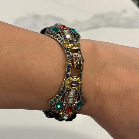 Rare Heidi Daus Age of Elegance Black Crystal 5-string Jewelry Set - Picture 14 of 14